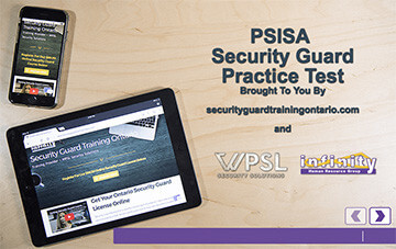 Securityguardtrainingontario.com online practice test.